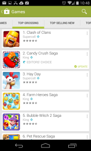 None of the top Google Play games have a price, they are all free*