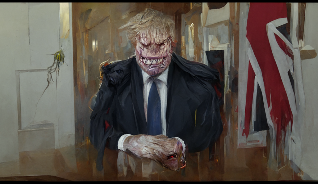 Boris Johnson, painted by CLip model to be a monster