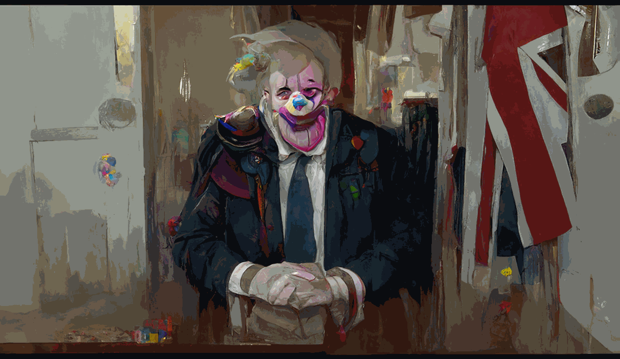 Gif of Boris a Clown